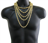 Chunky 10mm Rope Chain 14k Gold Plated 16"-30" Choker Hip Hop Solid Necklace