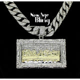 Large Last Supper Iced CZ Necklace Cuban Link Chain Silver Plated HipHop