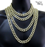 Iced Miami Cuban Link Chain 14k Gold Plated 7.5"-36" Choker Hip Hop Cz Necklace