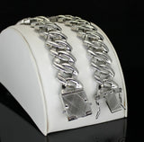 20mm Iced Square Miami Cuban Link Silver Plated Hip Hop Cubic Zirconia Necklace
