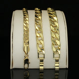 Mens Cuban Link Curb Bracelet 14k Gold Plated Hip Hop Fashion 8 inch