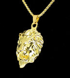 Mens Mighty Roaring Lion Pendant Necklace 24" Necklace Set 18k Gold Plated