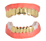 Custom Fit 8 Teeth Top 6 Bottom 14k Gold Plated Grillz w/Molds + Storage Case