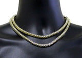 2pc Choker Cz Chain Set Tennis Links 14k Gold Plated Jewelry 16" 18" Necklaces