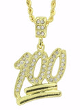 Iced Emoji 100 Cz Pendant14k Gold Plated 24" Rope Necklace Hip Hop
