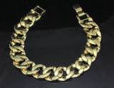 Mens Frosted Glitter Miami Cuban Curb Link 14k Gold Plated 8" Bracelet Hip Hop