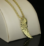 Angel Wing Piece Pendant 14k Gold Plated 24" Rope Chain Hip Hop Necklace