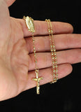 Rosary Necklace 14k Gold Plated Men Women Religious 24" Men Women Chain