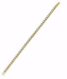 Mens Womens 1 Row Iced CZ Tennis Bracelet 14k Gold Plated 8 inch
