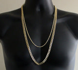 2pc Set 24" 30" Cuban/Rope Chains 14k Gold Plated Hip Hop Necklaces