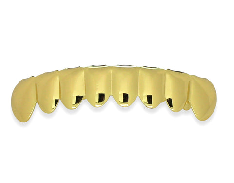 Bottom Grillz Piece Custom Fit 8 Teeth 14k Gold Plated Hip Hop Cap Lower Grill