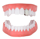 Custom Fit Silver Plated Top & Bottom Grillz Caps + 2 Single Teeth Set Grill