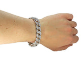 Miami Cuban Link Icy Cz Bracelet 14k White Gold Plated 8 inches
