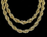 2pc Choker Chain Set Thick 10mm Ropes 14k Gold Plated  16" 18" Necklaces Hip Hop