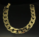 Mens Cuban Link Chunky 14mm Solid Bracelet 8" 14k Gold Plated Classic Design