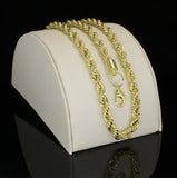 Men's 2 pc Set 6mm Rope 30" Chain 9" Bracelet 14k Gold Plated Rapper Hip Hop