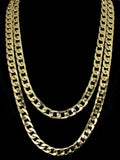 2pc Set 20" 24" Cuban Link Chains 14k Gold Plated Hip Hop 9mm Necklaces