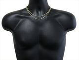 2pc Choker Set 3mm Rope Chains 16" 18" 14k Gold Plated Hip Hop Mens Womens