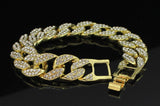 Men's Miami Cuban Link Cz Bracelet 14k Gold Plated 8 inch Hip Hop