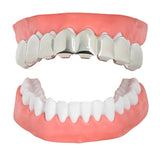 Grillz 8 Teeth Top 6 Bottom Silver Plated w/Molds Joker Caps Mouth Hip Hop Grill