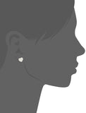 Ladies Heart Studs Icy 10mm Silver Tone Cz Bling Screw Back Earrings