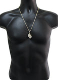 Boxing Gloves Iced Cz 14k Gold Plated 24" Rope Necklace