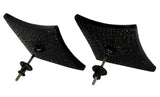 XL Midnight Black Cz Studs Iced up Kite Screw Back 22mm Earrings