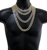 Miami Cuban Link Chain 14k Gold Plated 16"-30" Choker Necklace