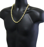 Mens 24" Thick Rope Chain 10mm 14k Gold Plated Solid Necklace Hip Hop Fashion