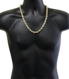 Mens 24" Thick Rope Chain 10mm 14k Gold Plated Solid Necklace Hip Hop Fashion