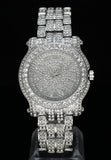 Mens 14k White Gold Plated Iced Cubic Zirconia Hip Hop Rapper Watch